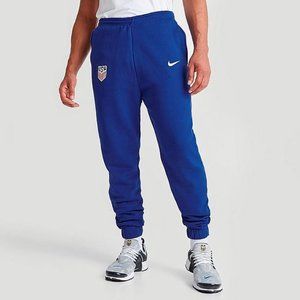 Nike USA Soccer National Team Pants Training Blue Fleece Zip Pockets Men's S & L